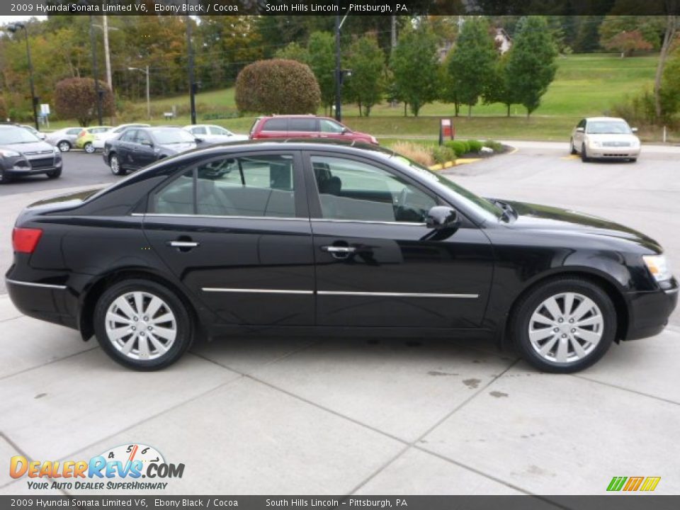 2009 Hyundai Sonata Limited V6 Ebony Black / Cocoa Photo #6