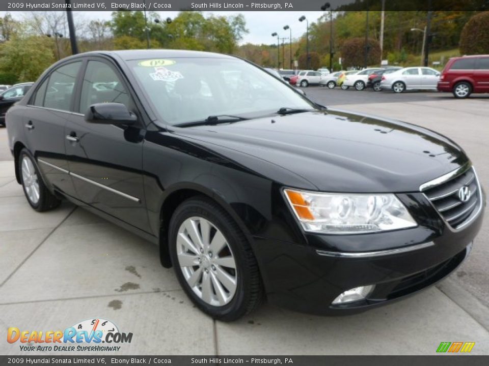 2009 Hyundai Sonata Limited V6 Ebony Black / Cocoa Photo #11