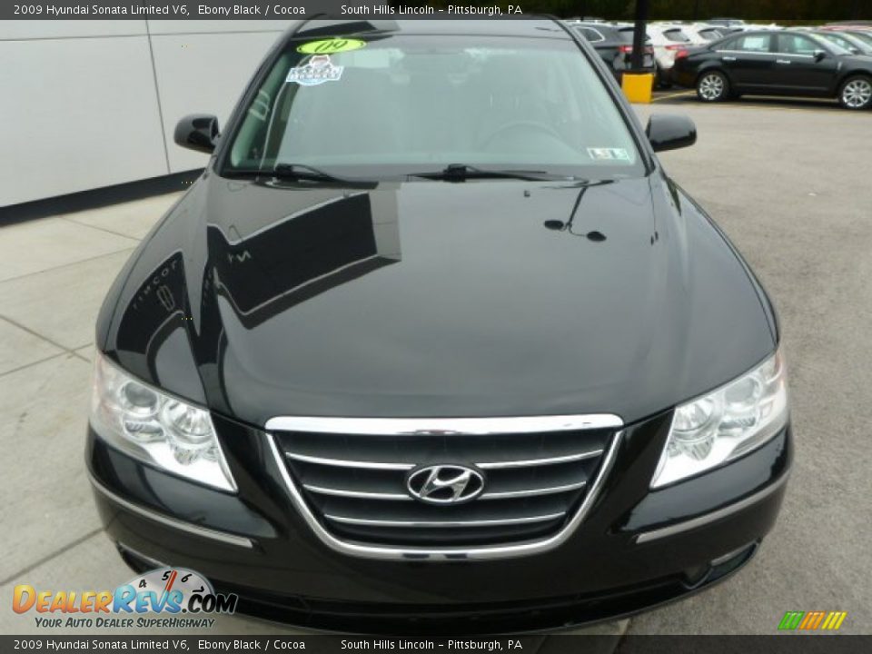 2009 Hyundai Sonata Limited V6 Ebony Black / Cocoa Photo #12