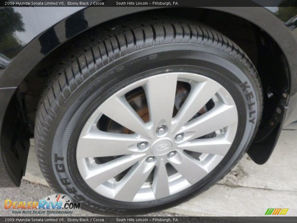 2009 Hyundai Sonata Limited V6 Ebony Black / Cocoa Photo #13