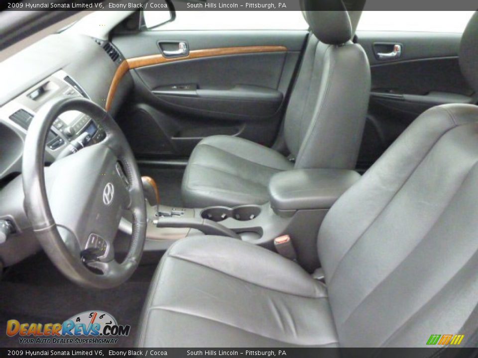 2009 Hyundai Sonata Limited V6 Ebony Black / Cocoa Photo #14