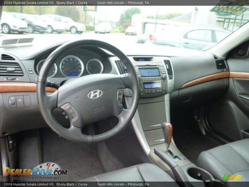2009 Hyundai Sonata Limited V6 Ebony Black / Cocoa Photo #16