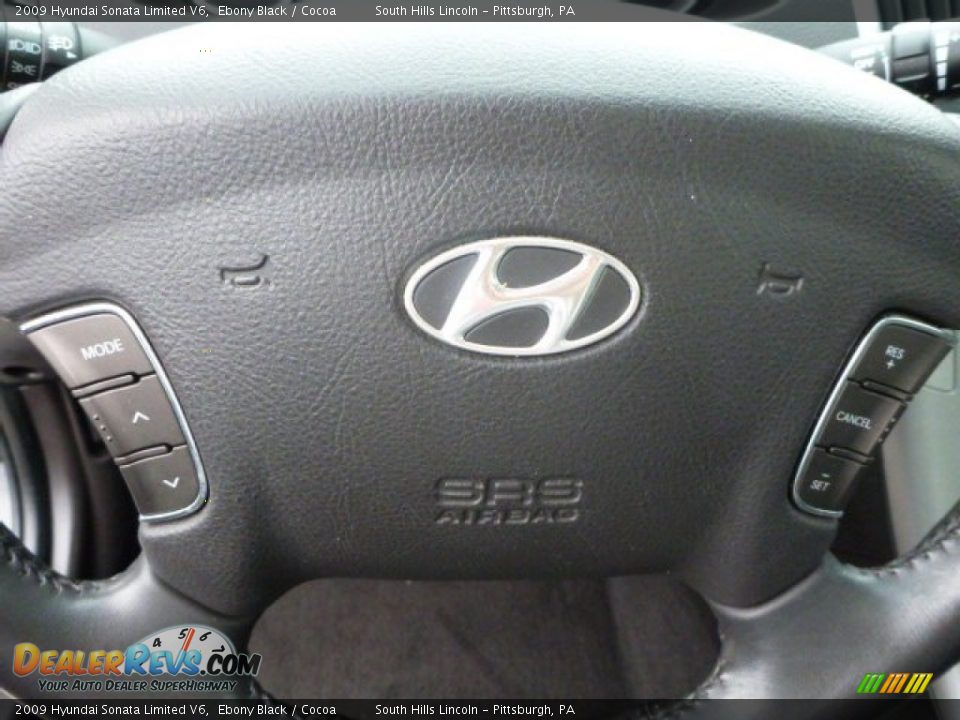 2009 Hyundai Sonata Limited V6 Ebony Black / Cocoa Photo #21