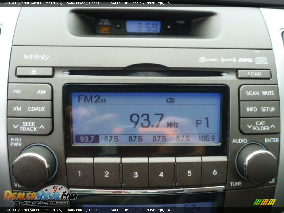 2009 Hyundai Sonata Limited V6 Ebony Black / Cocoa Photo #23