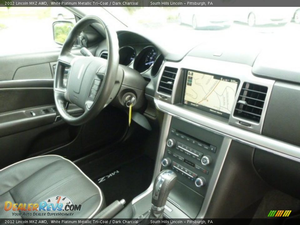 2012 Lincoln MKZ AWD White Platinum Metallic Tri-Coat / Dark Charcoal Photo #9