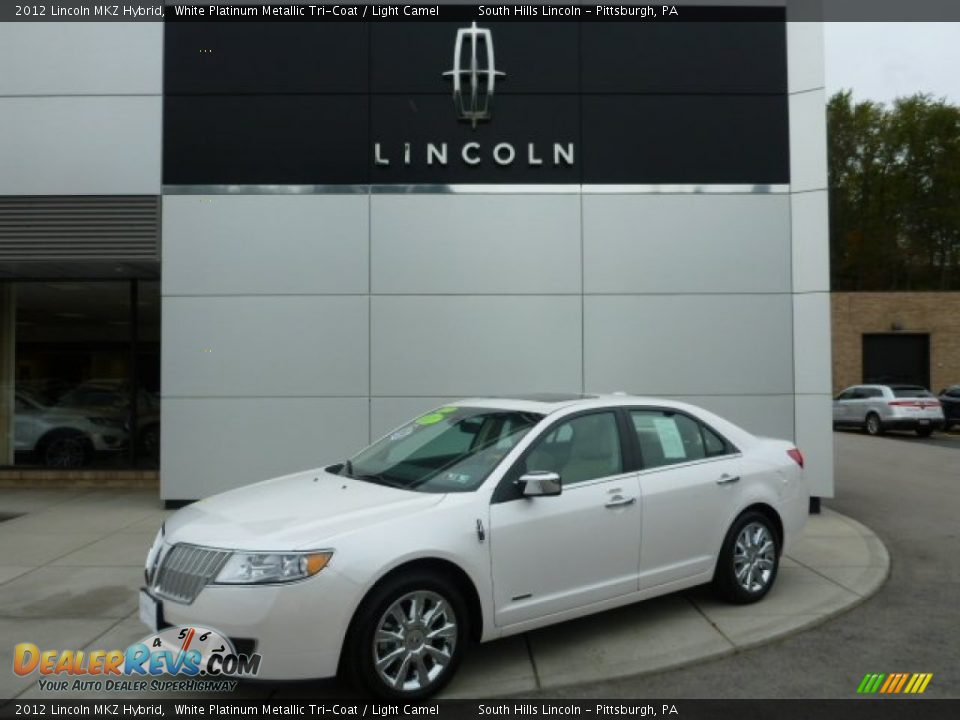 2012 Lincoln MKZ Hybrid White Platinum Metallic Tri-Coat / Light Camel Photo #1