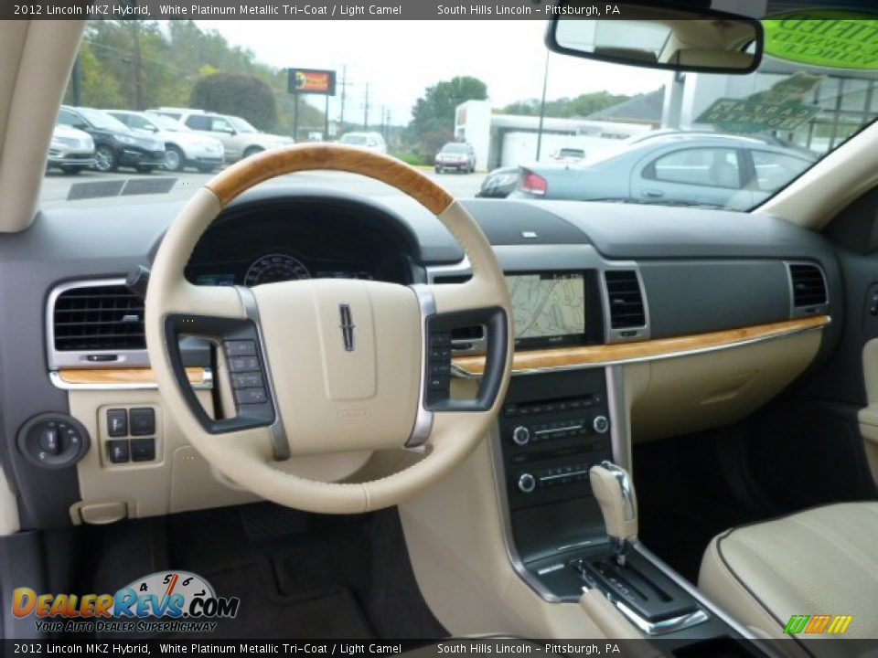 2012 Lincoln MKZ Hybrid White Platinum Metallic Tri-Coat / Light Camel Photo #16