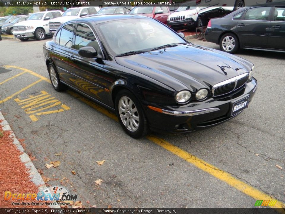 2003 Jaguar X-Type 2.5 Ebony Black / Charcoal Photo #4