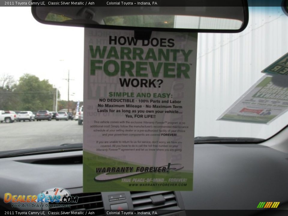 2011 Toyota Camry LE Classic Silver Metallic / Ash Photo #18