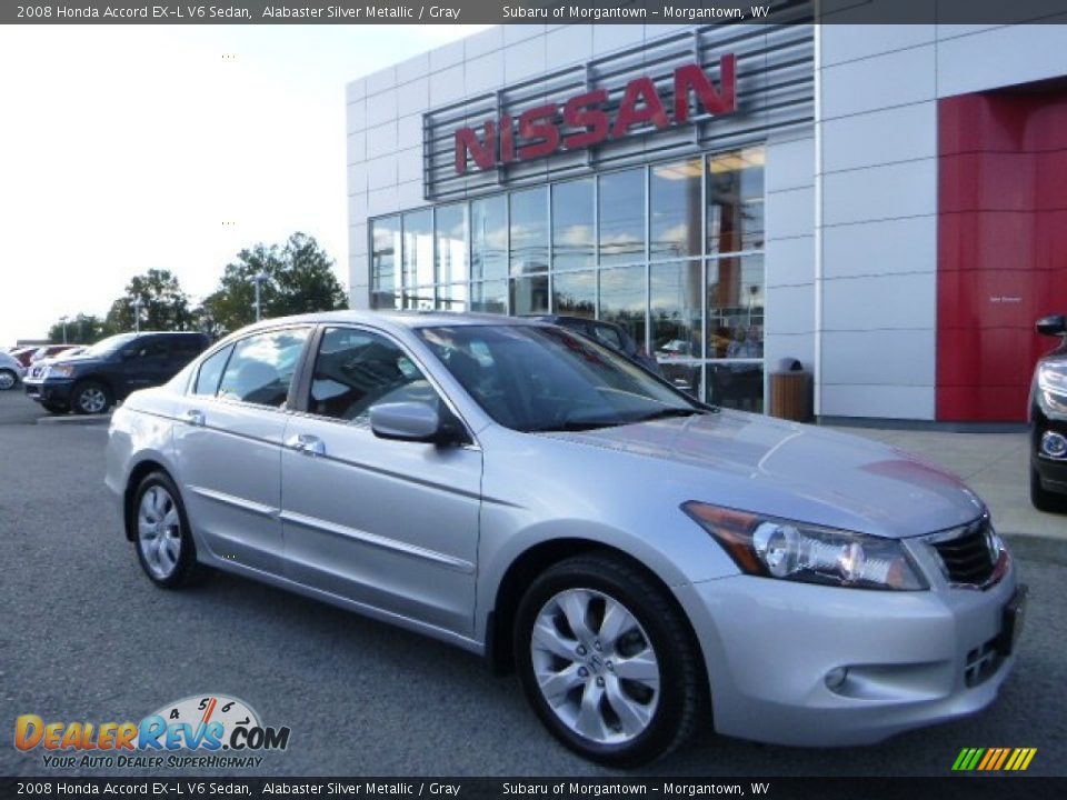 2008 Honda Accord EX-L V6 Sedan Alabaster Silver Metallic / Gray Photo #1