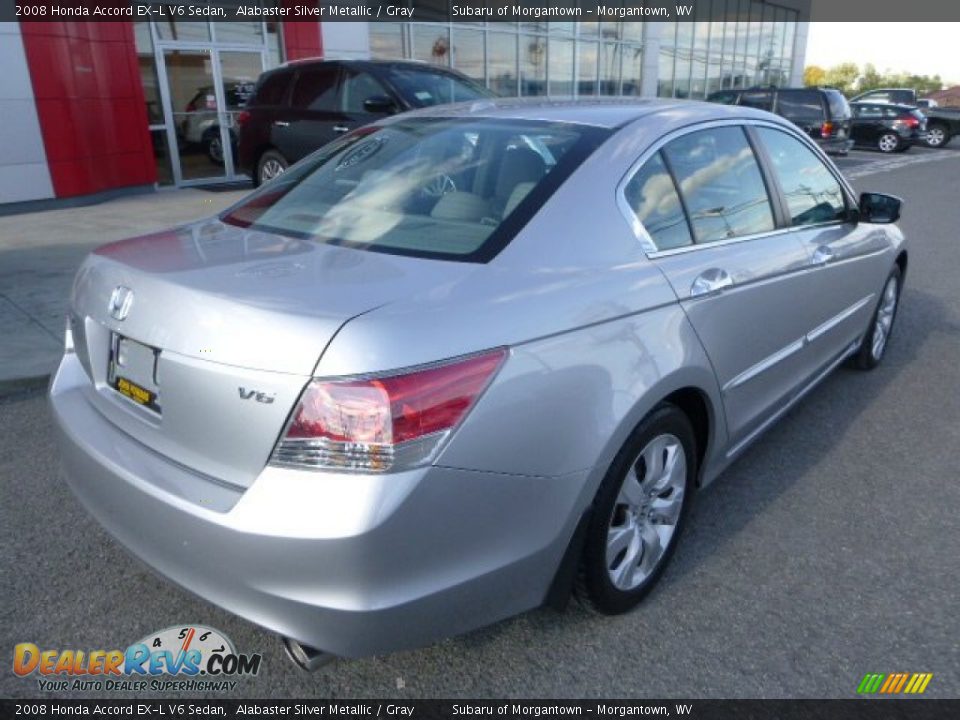 2008 Honda Accord EX-L V6 Sedan Alabaster Silver Metallic / Gray Photo #3