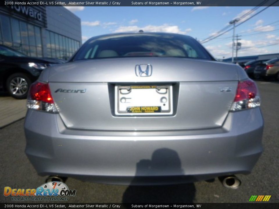 2008 Honda Accord EX-L V6 Sedan Alabaster Silver Metallic / Gray Photo #4