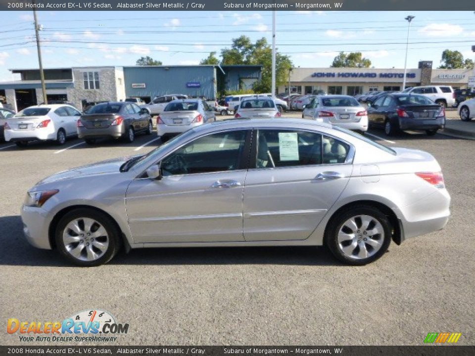 2008 Honda Accord EX-L V6 Sedan Alabaster Silver Metallic / Gray Photo #6