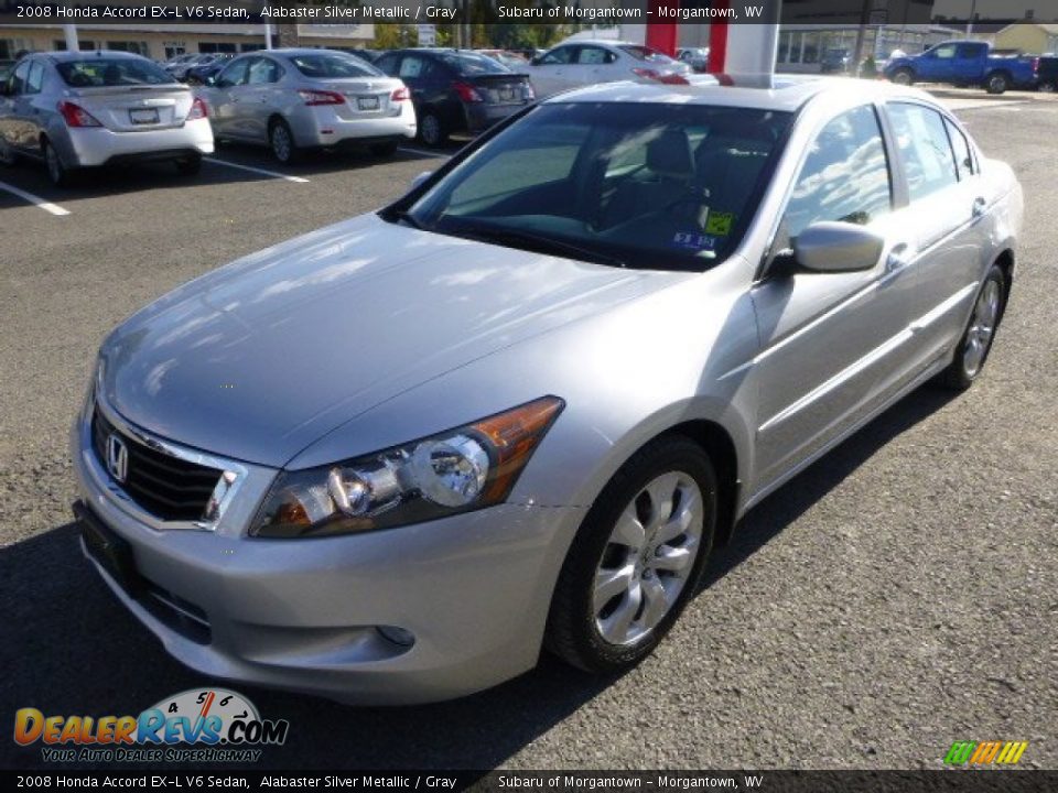 2008 Honda Accord EX-L V6 Sedan Alabaster Silver Metallic / Gray Photo #7