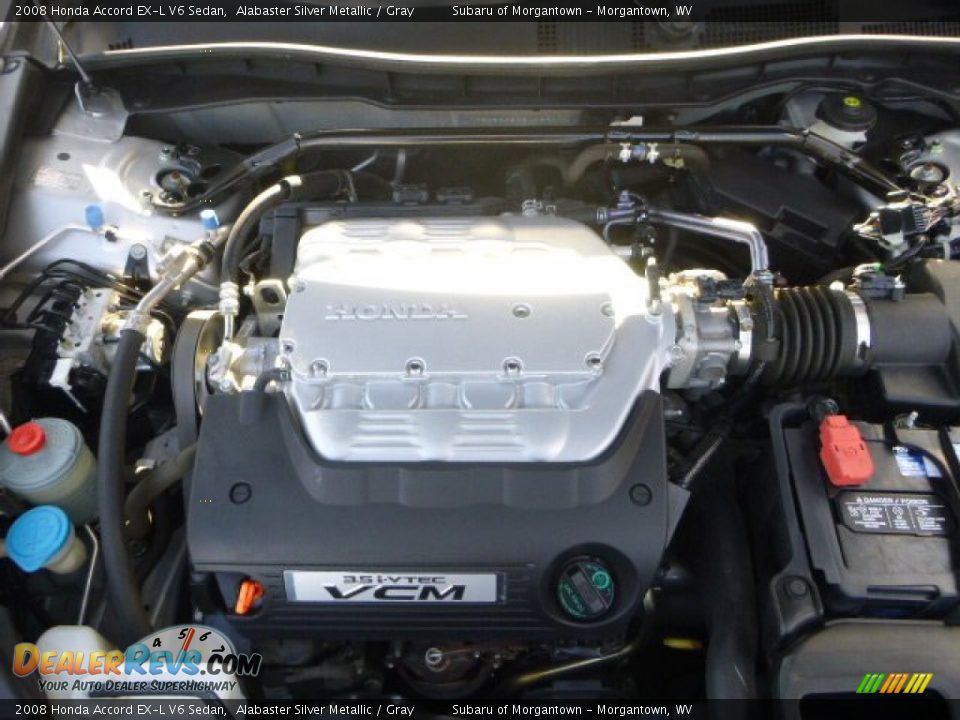 2008 Honda Accord EX-L V6 Sedan Alabaster Silver Metallic / Gray Photo #9