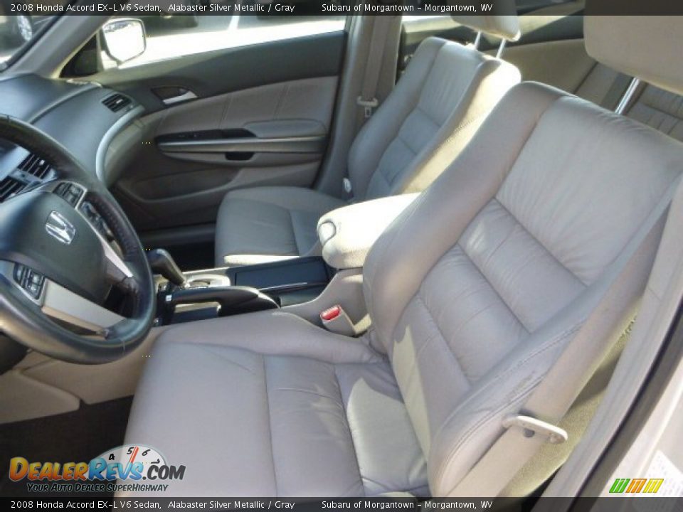 2008 Honda Accord EX-L V6 Sedan Alabaster Silver Metallic / Gray Photo #10