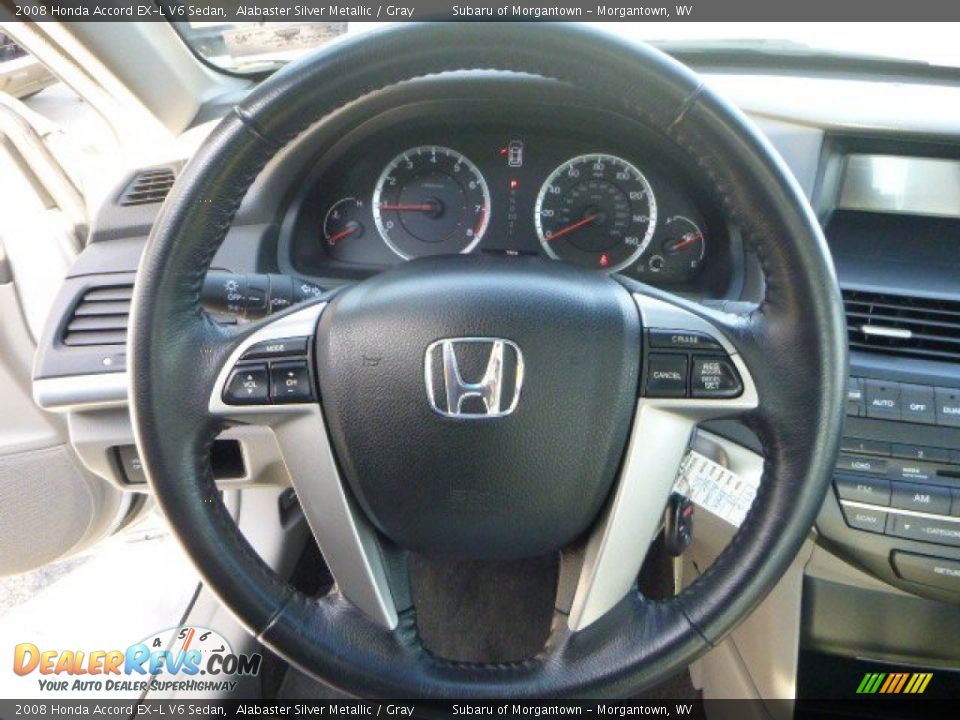 2008 Honda Accord EX-L V6 Sedan Alabaster Silver Metallic / Gray Photo #17