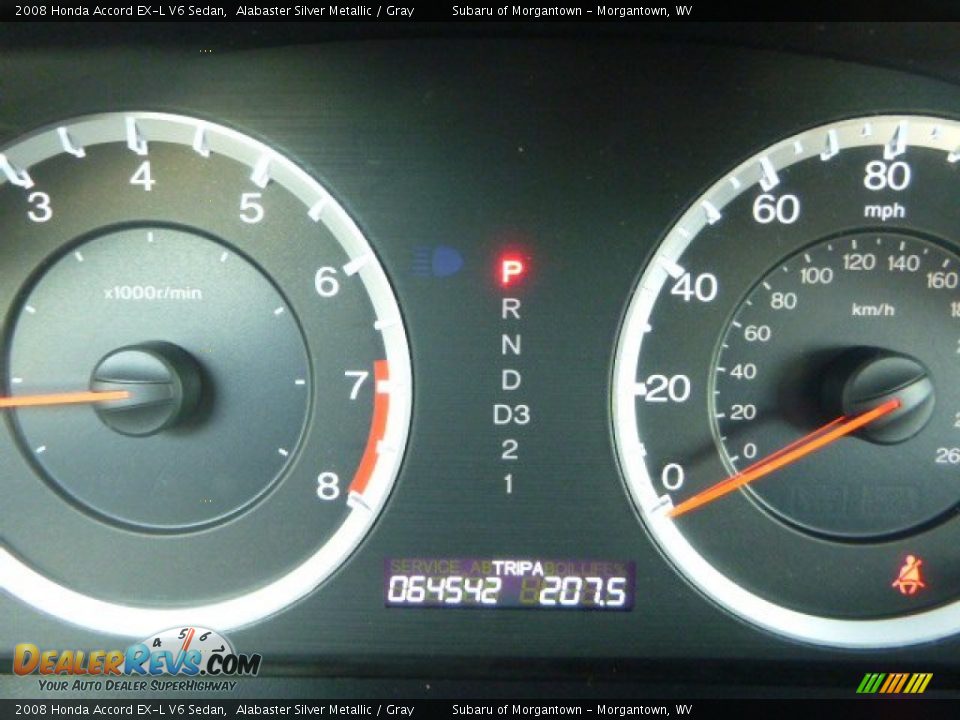 2008 Honda Accord EX-L V6 Sedan Alabaster Silver Metallic / Gray Photo #19