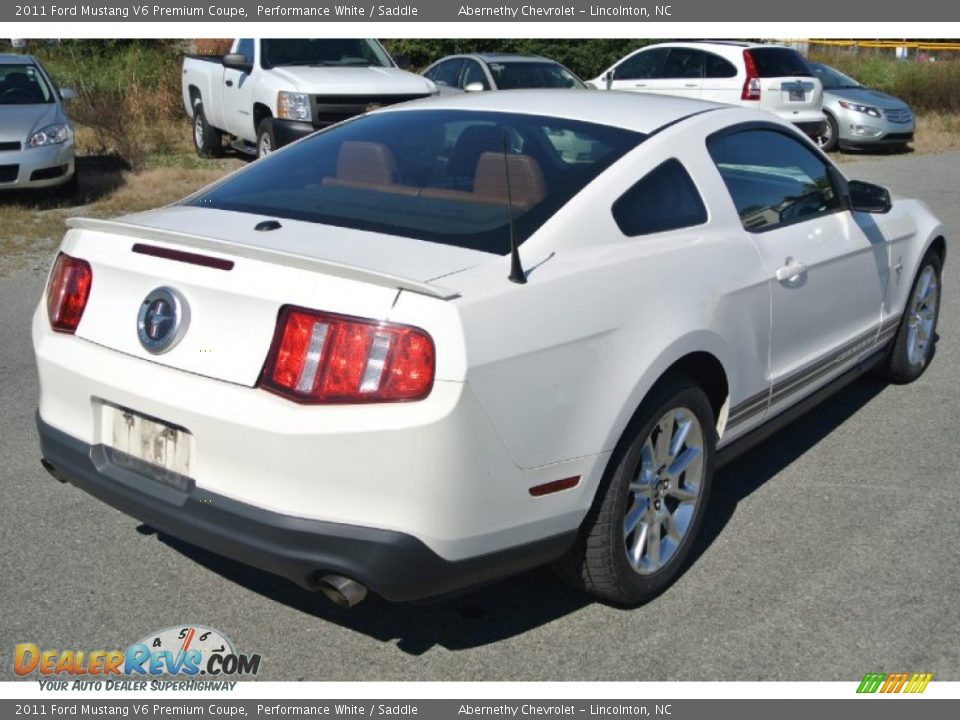 2011 Ford Mustang V6 Premium Coupe Performance White / Saddle Photo #5