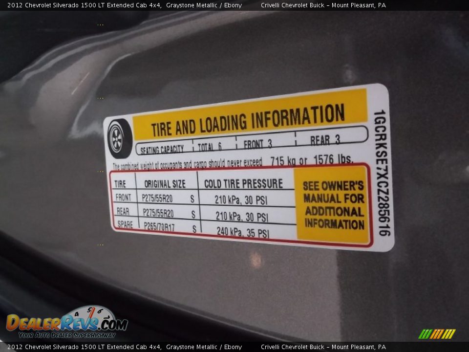 2012 Chevrolet Silverado 1500 LT Extended Cab 4x4 Graystone Metallic / Ebony Photo #32