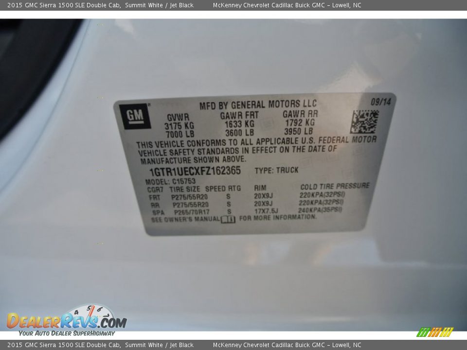 2015 GMC Sierra 1500 SLE Double Cab Summit White / Jet Black Photo #7