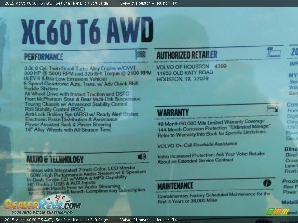 2015 Volvo XC60 T6 AWD Sea Shell Metallic / Soft Beige Photo #34