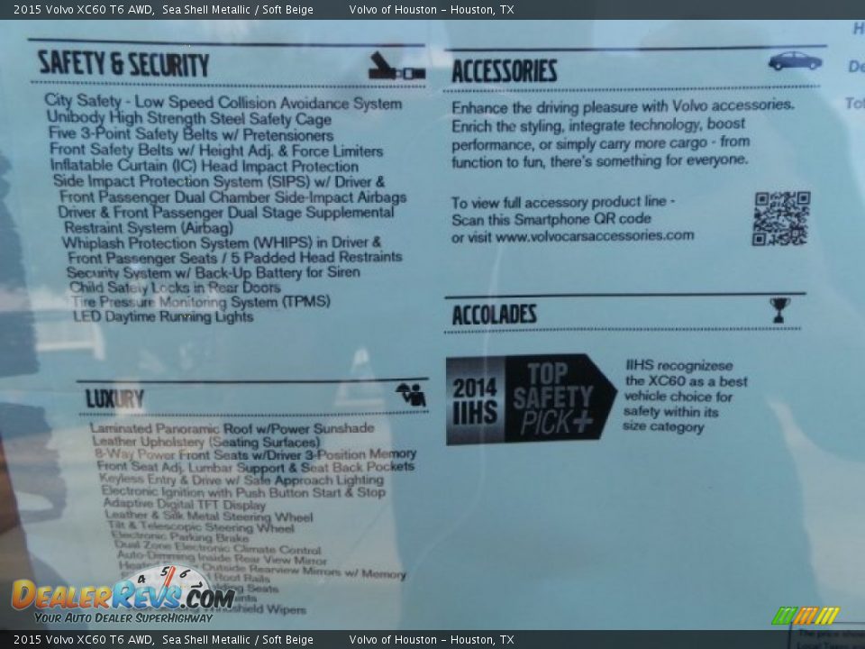 2015 Volvo XC60 T6 AWD Sea Shell Metallic / Soft Beige Photo #35