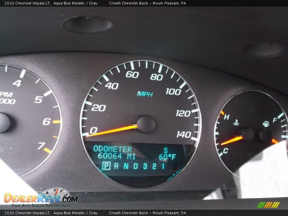 2010 Chevrolet Impala LT Aqua Blue Metallic / Gray Photo #34