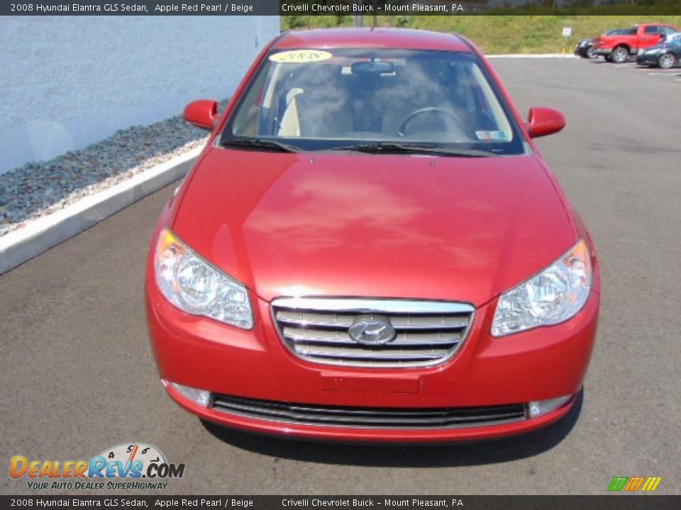 2008 Hyundai Elantra GLS Sedan Apple Red Pearl / Beige Photo #4
