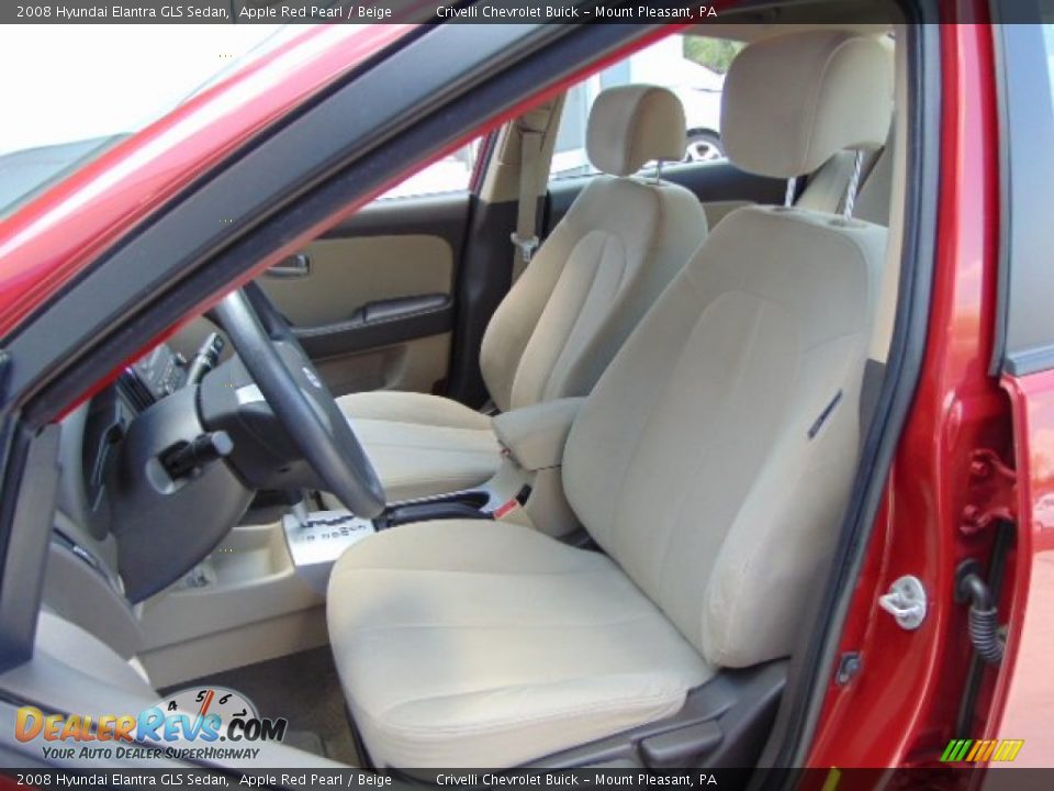 2008 Hyundai Elantra GLS Sedan Apple Red Pearl / Beige Photo #13