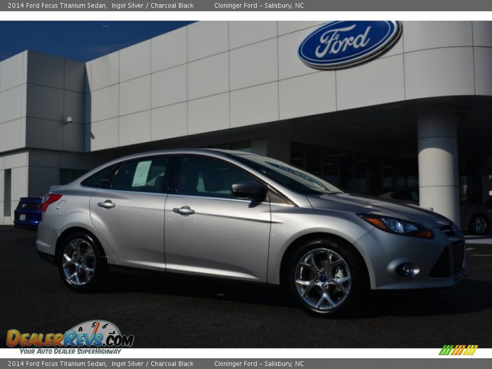 2014 Ford Focus Titanium Sedan Ingot Silver / Charcoal Black Photo #1
