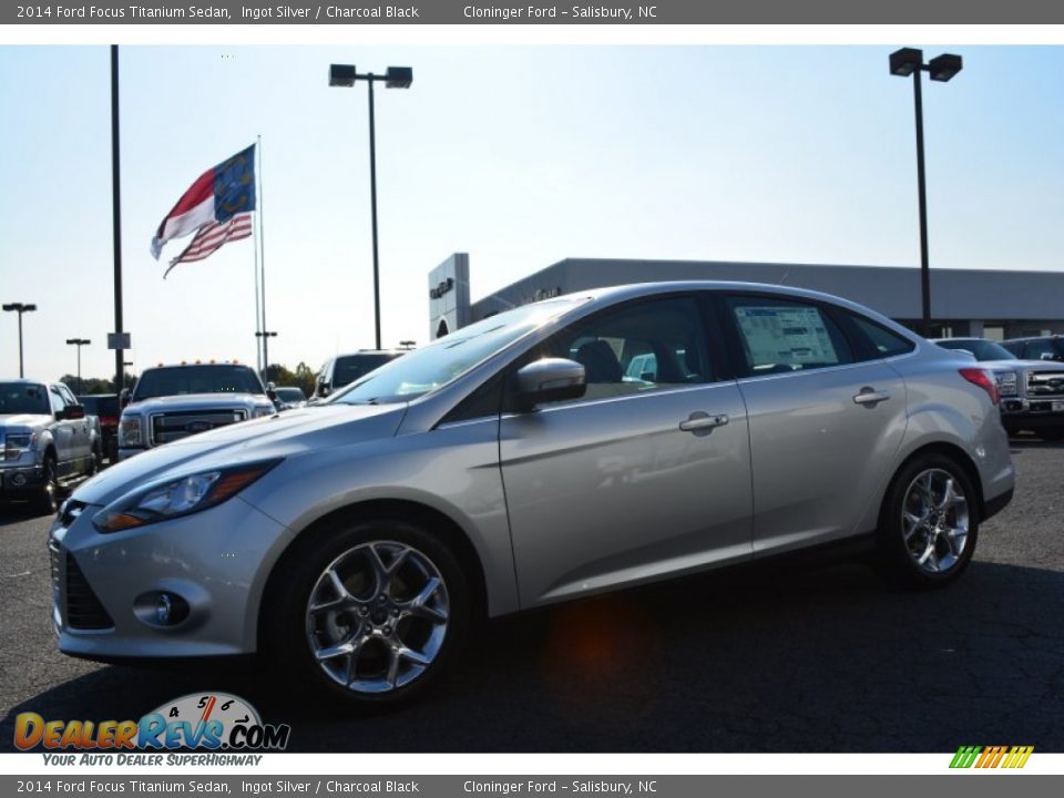 2014 Ford Focus Titanium Sedan Ingot Silver / Charcoal Black Photo #3