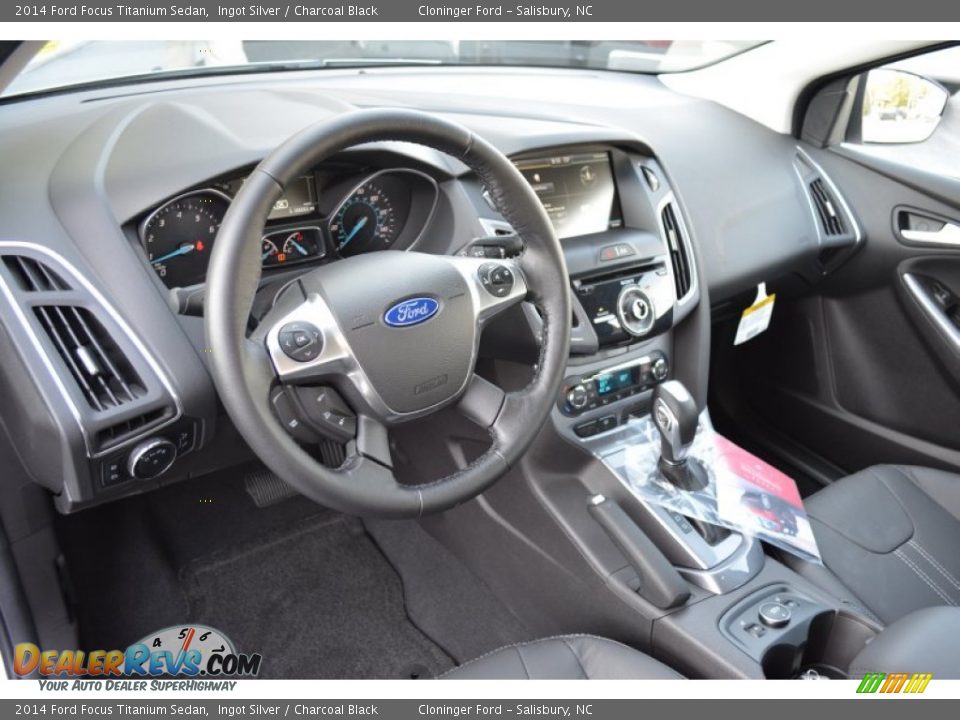 2014 Ford Focus Titanium Sedan Ingot Silver / Charcoal Black Photo #7