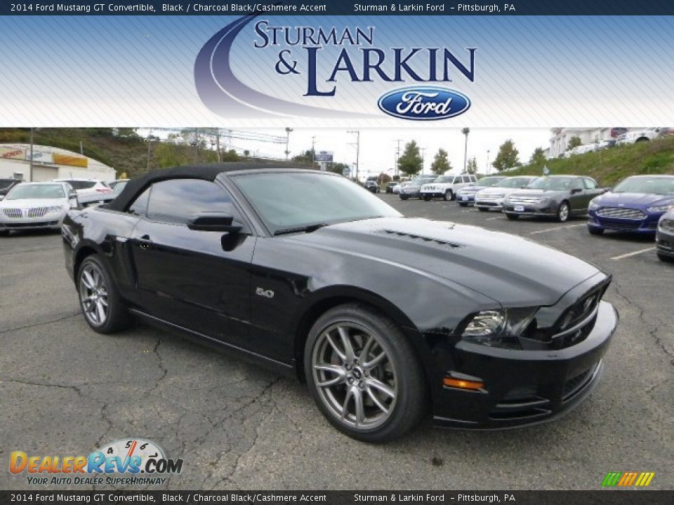 2014 Ford Mustang GT Convertible Black / Charcoal Black/Cashmere Accent Photo #1
