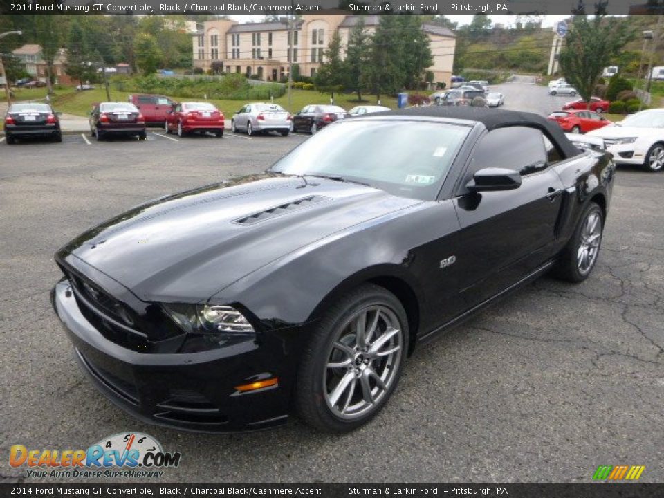 2014 Ford Mustang GT Convertible Black / Charcoal Black/Cashmere Accent Photo #5