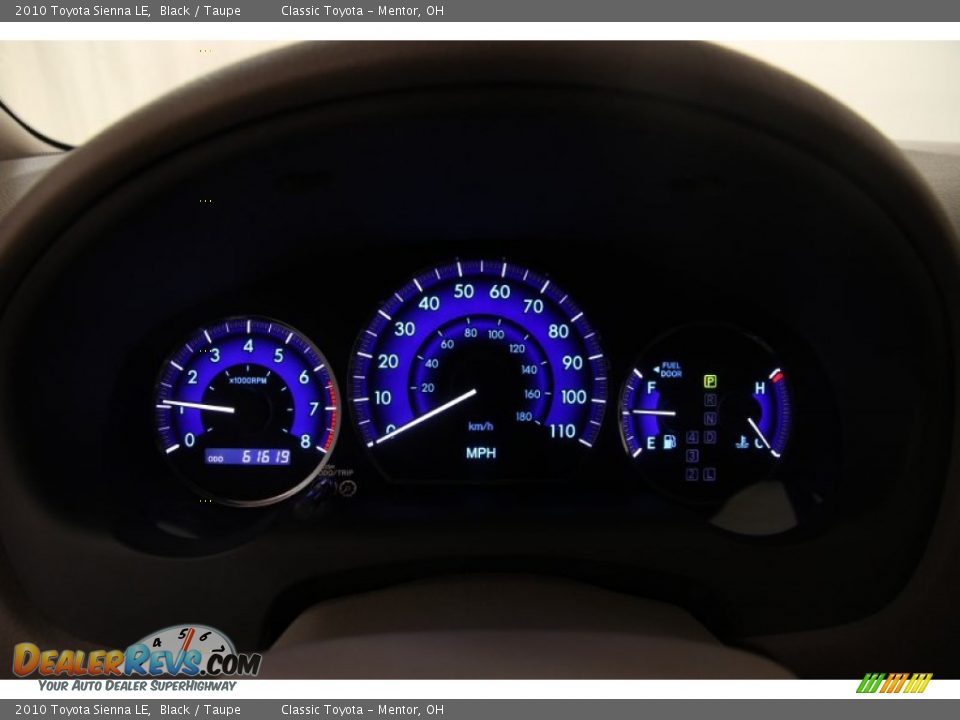 2010 Toyota Sienna LE Black / Taupe Photo #7