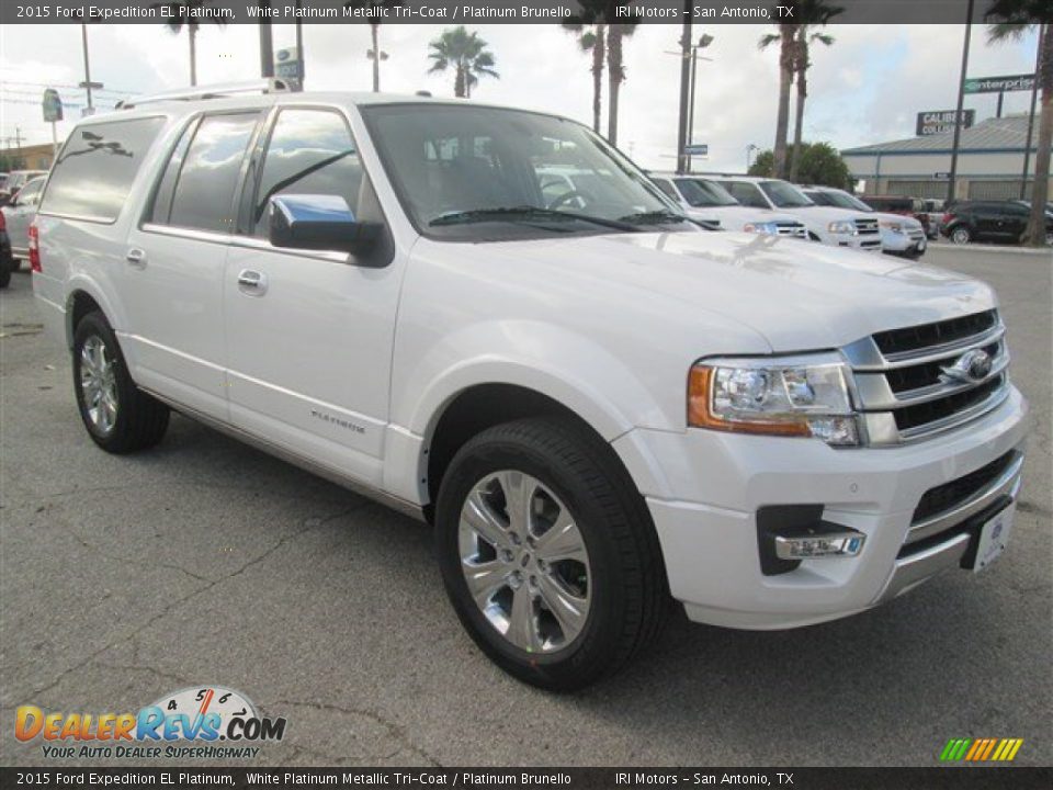 2015 Ford Expedition EL Platinum White Platinum Metallic Tri-Coat / Platinum Brunello Photo #1