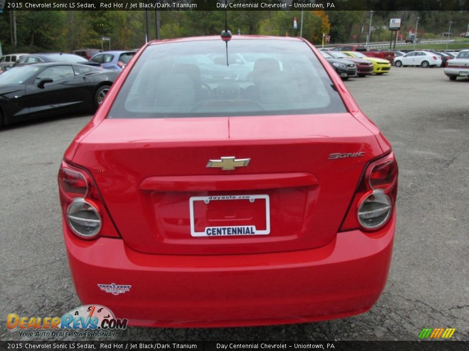 2015 Chevrolet Sonic LS Sedan Red Hot / Jet Black/Dark Titanium Photo #5