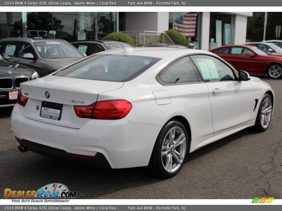 2014 BMW 4 Series 428i xDrive Coupe Alpine White / Coral Red Photo #3