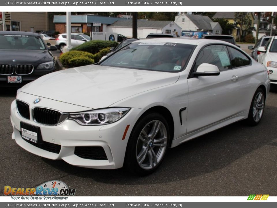 2014 BMW 4 Series 428i xDrive Coupe Alpine White / Coral Red Photo #7