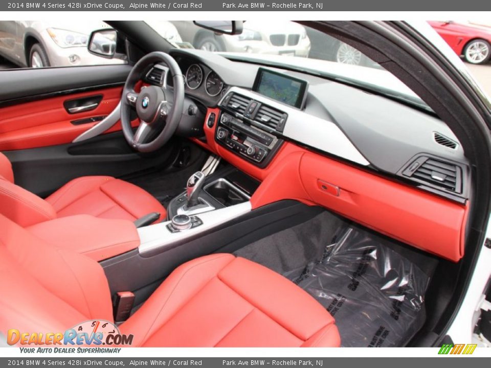 2014 BMW 4 Series 428i xDrive Coupe Alpine White / Coral Red Photo #26