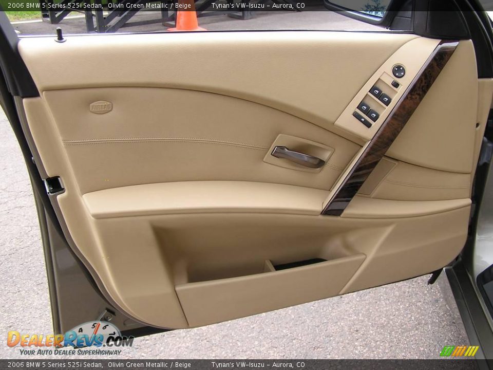 2006 BMW 5 Series 525i Sedan Olivin Green Metallic / Beige Photo #13