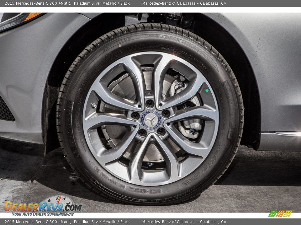 2015 Mercedes-Benz C 300 4Matic Paladium Silver Metallic / Black Photo #10