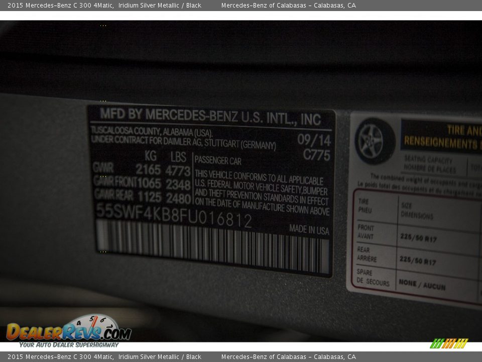 2015 Mercedes-Benz C 300 4Matic Iridium Silver Metallic / Black Photo #7