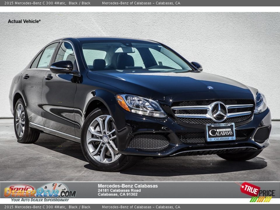 2015 Mercedes-Benz C 300 4Matic Black / Black Photo #1