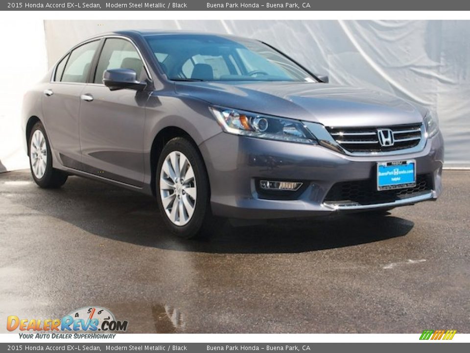 2015 Honda Accord EX-L Sedan Modern Steel Metallic / Black Photo #1