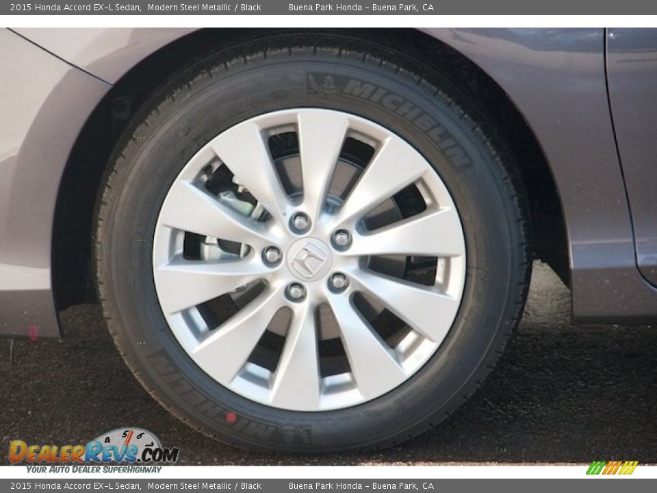 2015 Honda Accord EX-L Sedan Modern Steel Metallic / Black Photo #7