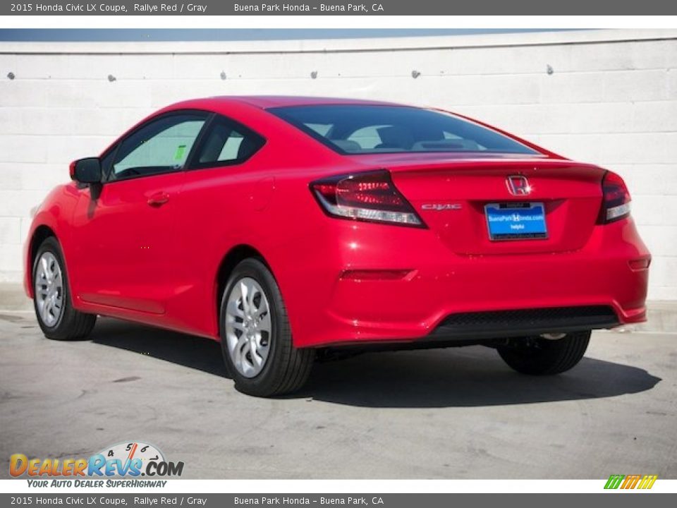 2015 Honda Civic LX Coupe Rallye Red / Gray Photo #2