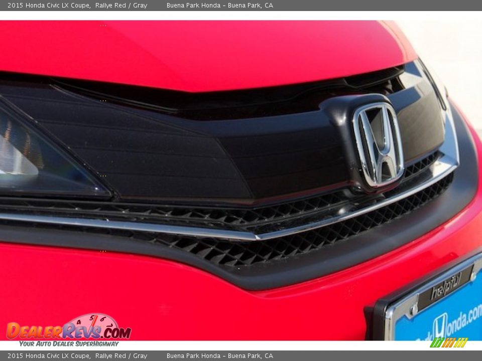 2015 Honda Civic LX Coupe Rallye Red / Gray Photo #4