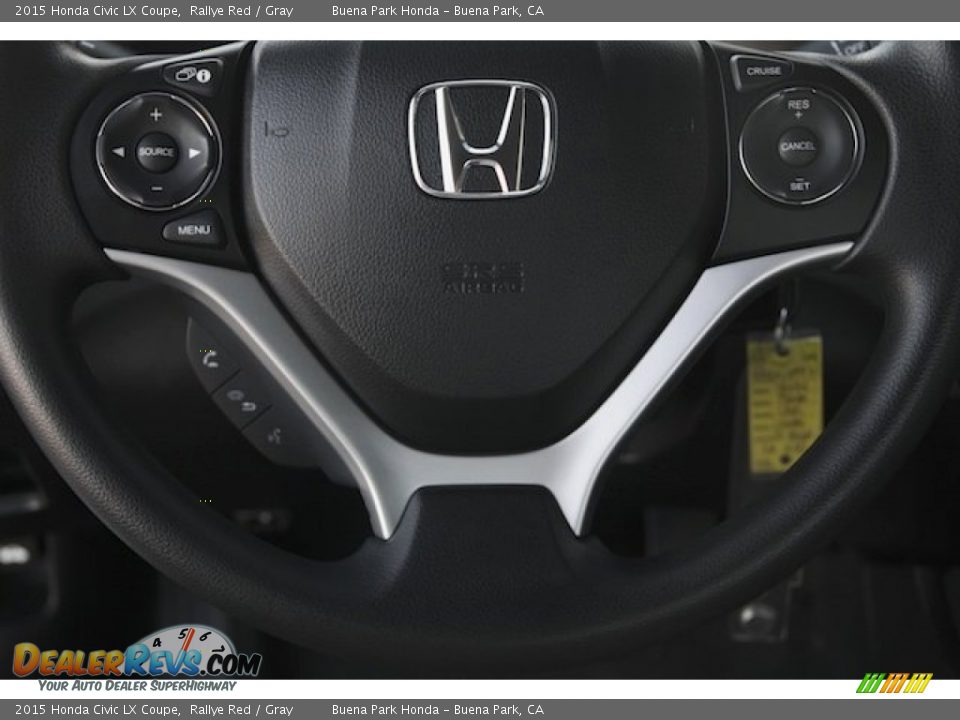 2015 Honda Civic LX Coupe Rallye Red / Gray Photo #12